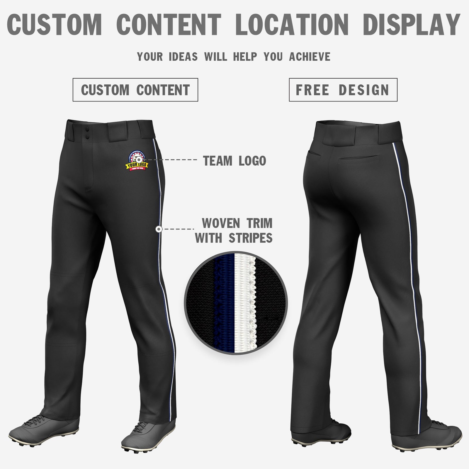 Custom Black Navy-White Classic Fit Stretch Practice Loose-fit Baseball