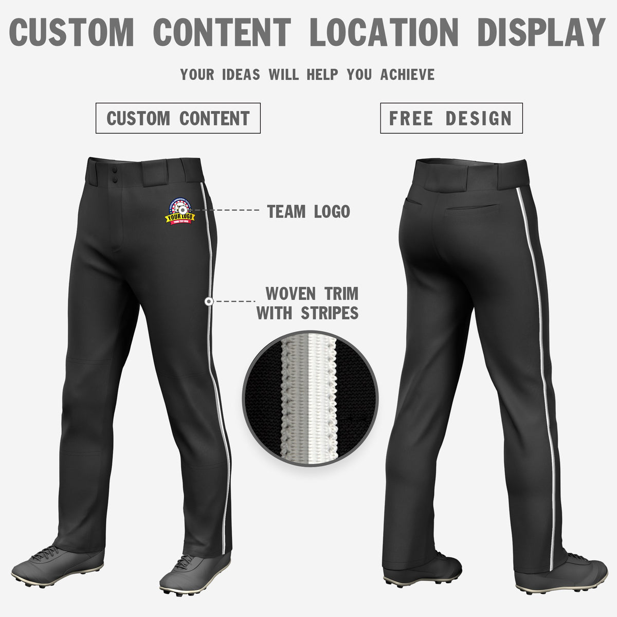 Custom Black Gray-White Classic Fit Stretch Practice Loose-fit Baseball
