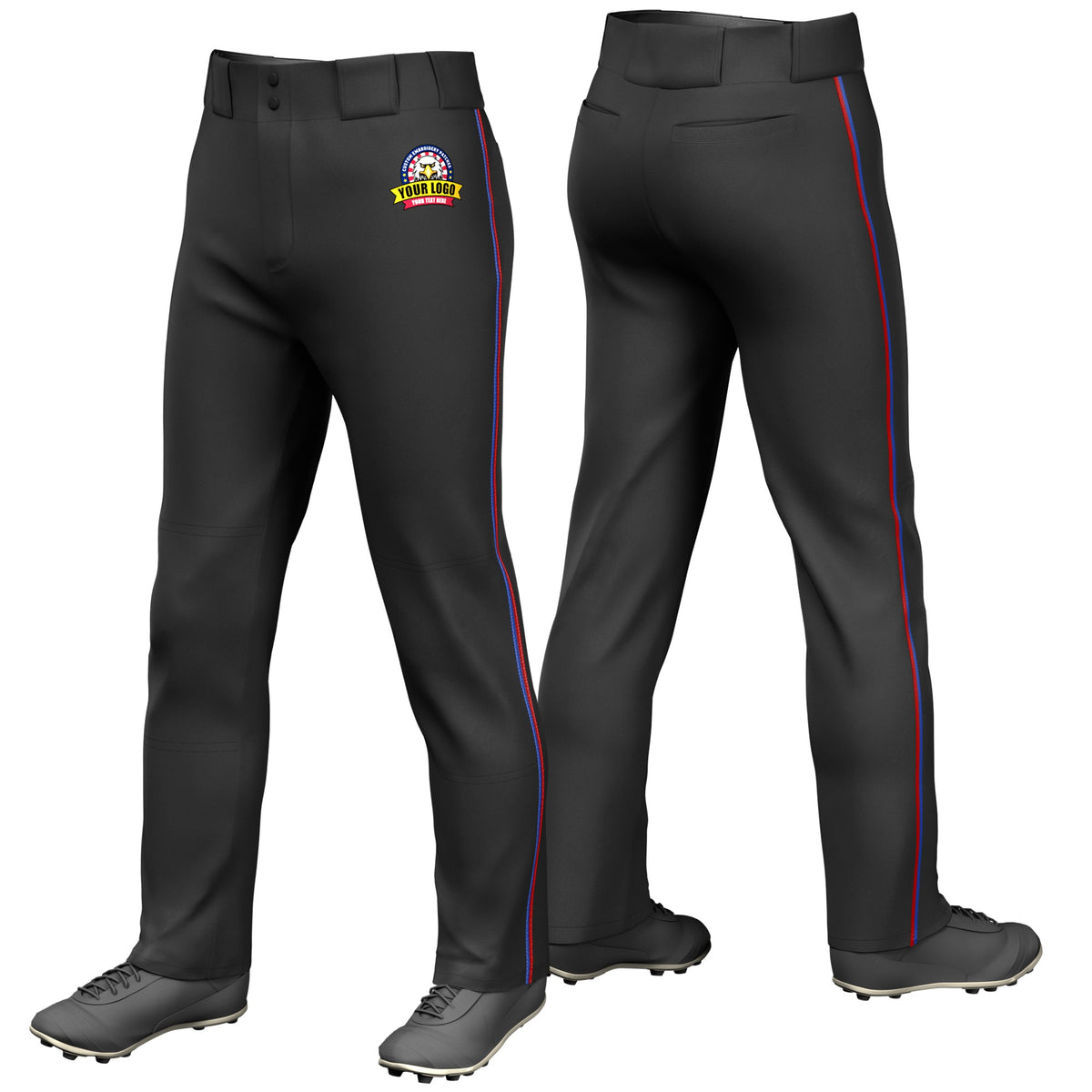 Custom Black Royal Blue-Red Classic Fit Stretch Practice Loose-fit Baseball