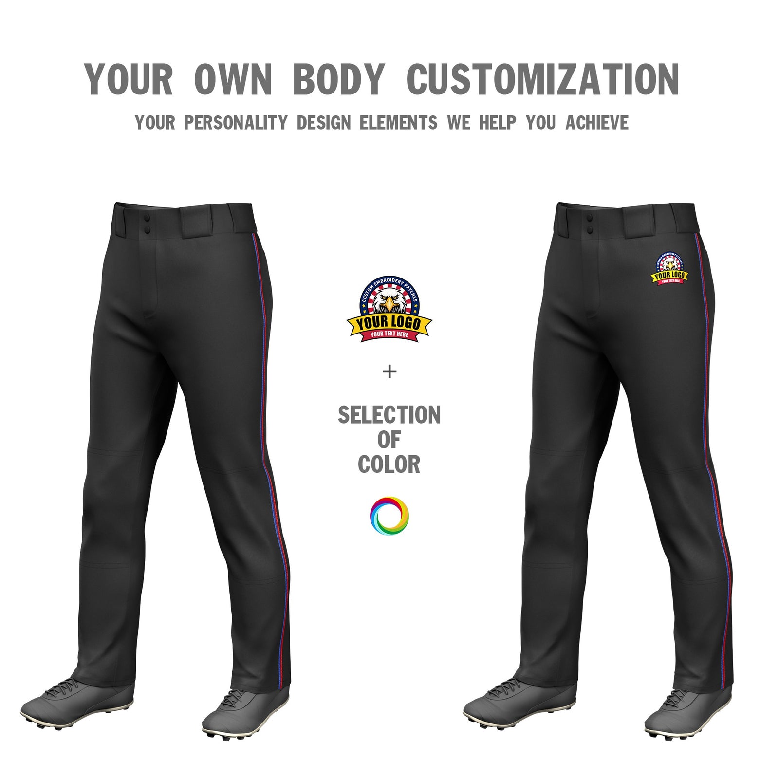 Custom Black Royal Blue-Red Classic Fit Stretch Practice Loose-fit Baseball