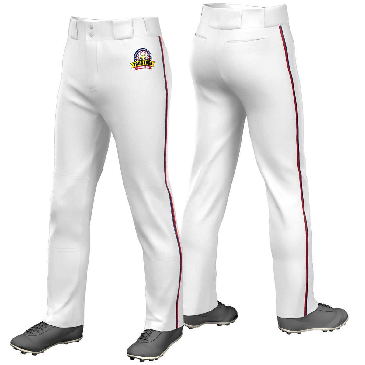 Custom White Navy-Red Classic Fit Stretch Practice Loose-fit Baseball