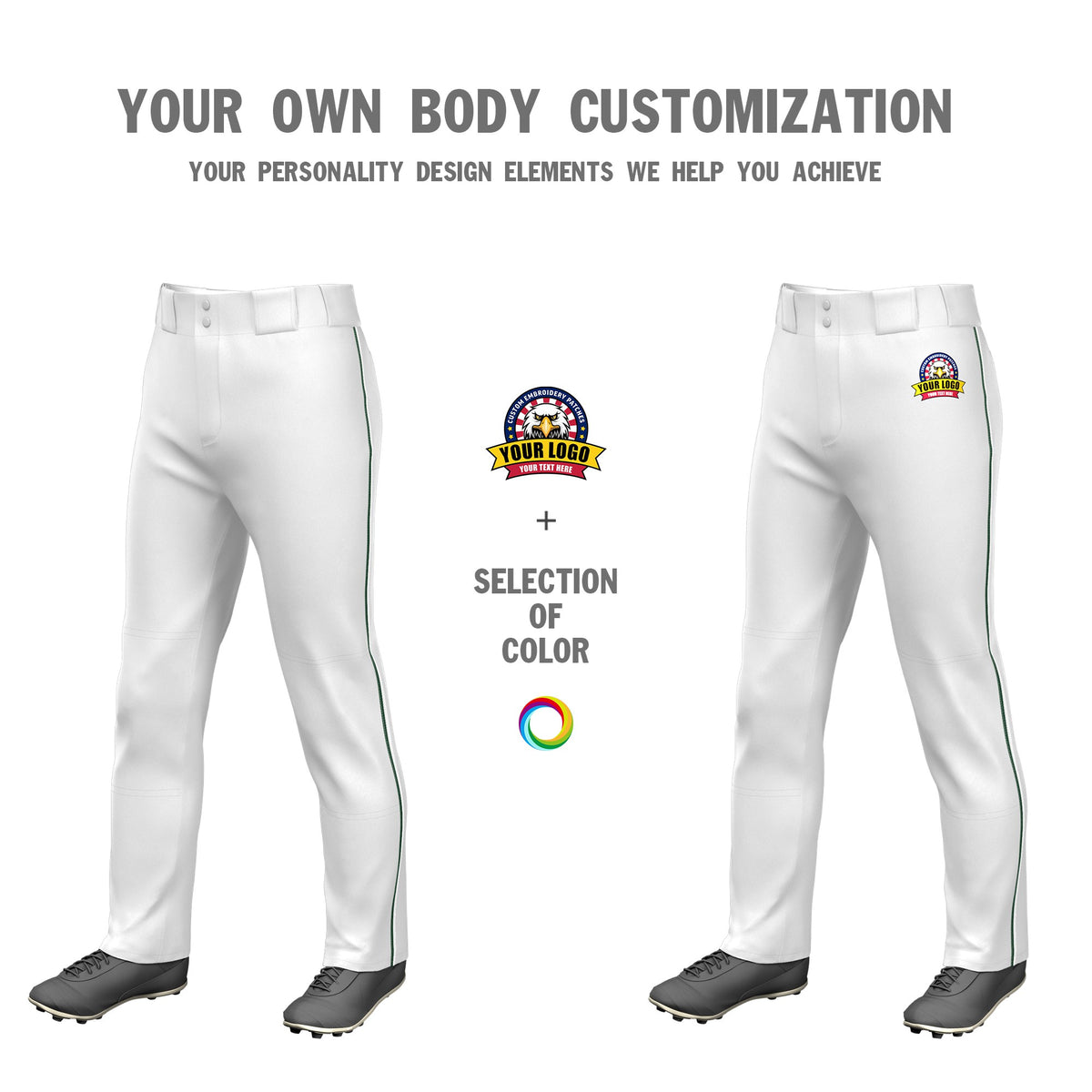 Custom White Green-White Classic Fit Stretch Practice Loose-fit Baseball