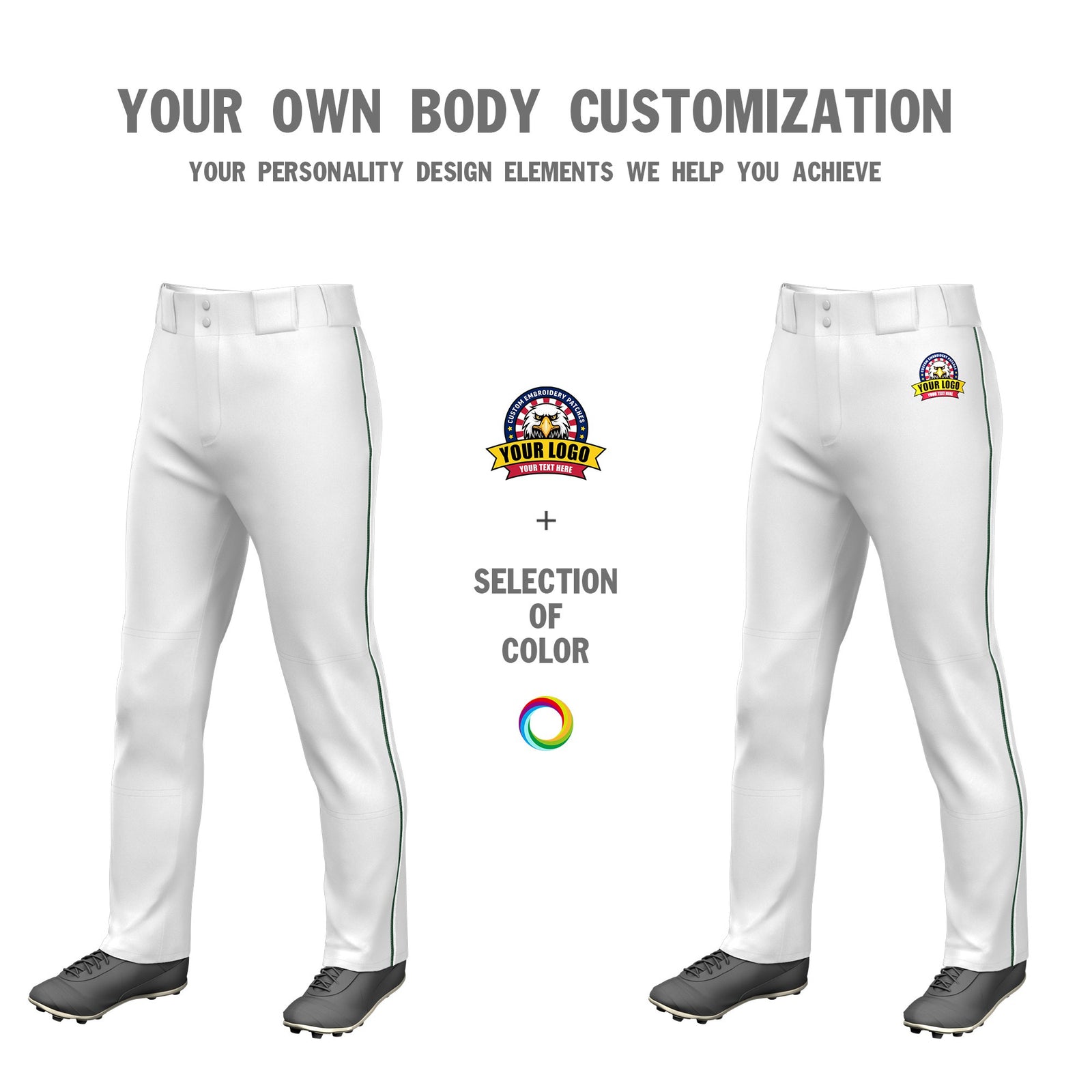Custom White Green-White Classic Fit Stretch Practice Loose-fit Baseball