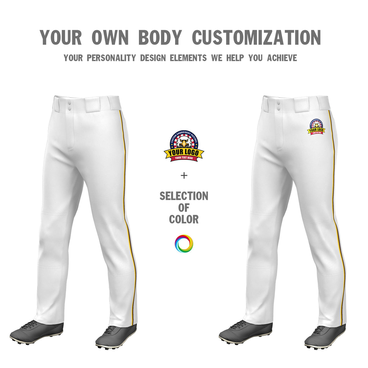 Custom White Gold01-Brown Classic Fit Stretch Practice Loose-fit Baseball