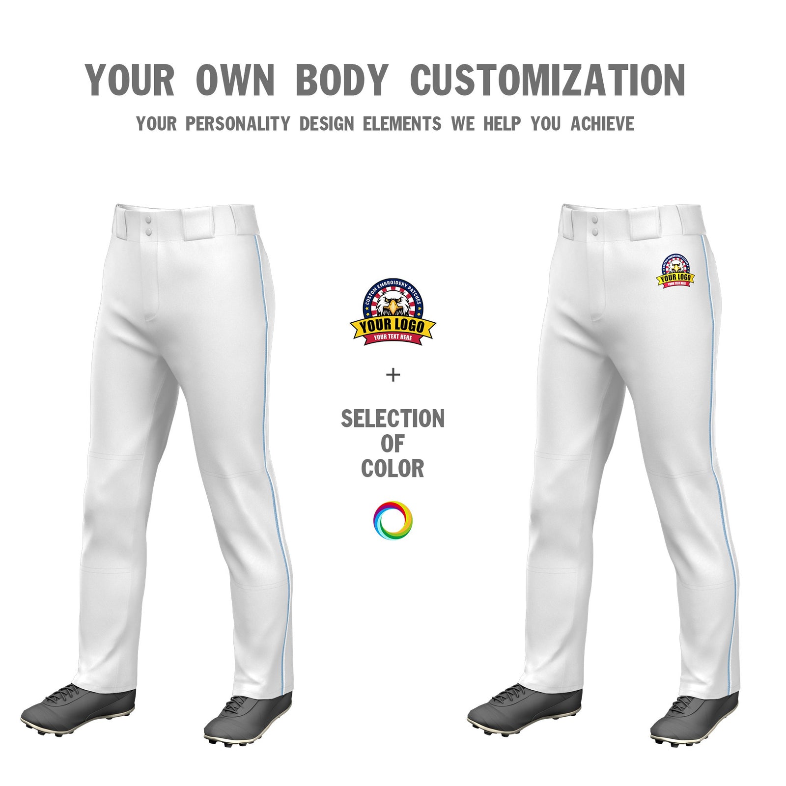 Custom White Light Blue-White Classic Fit Stretch Practice Loose-fit Baseball