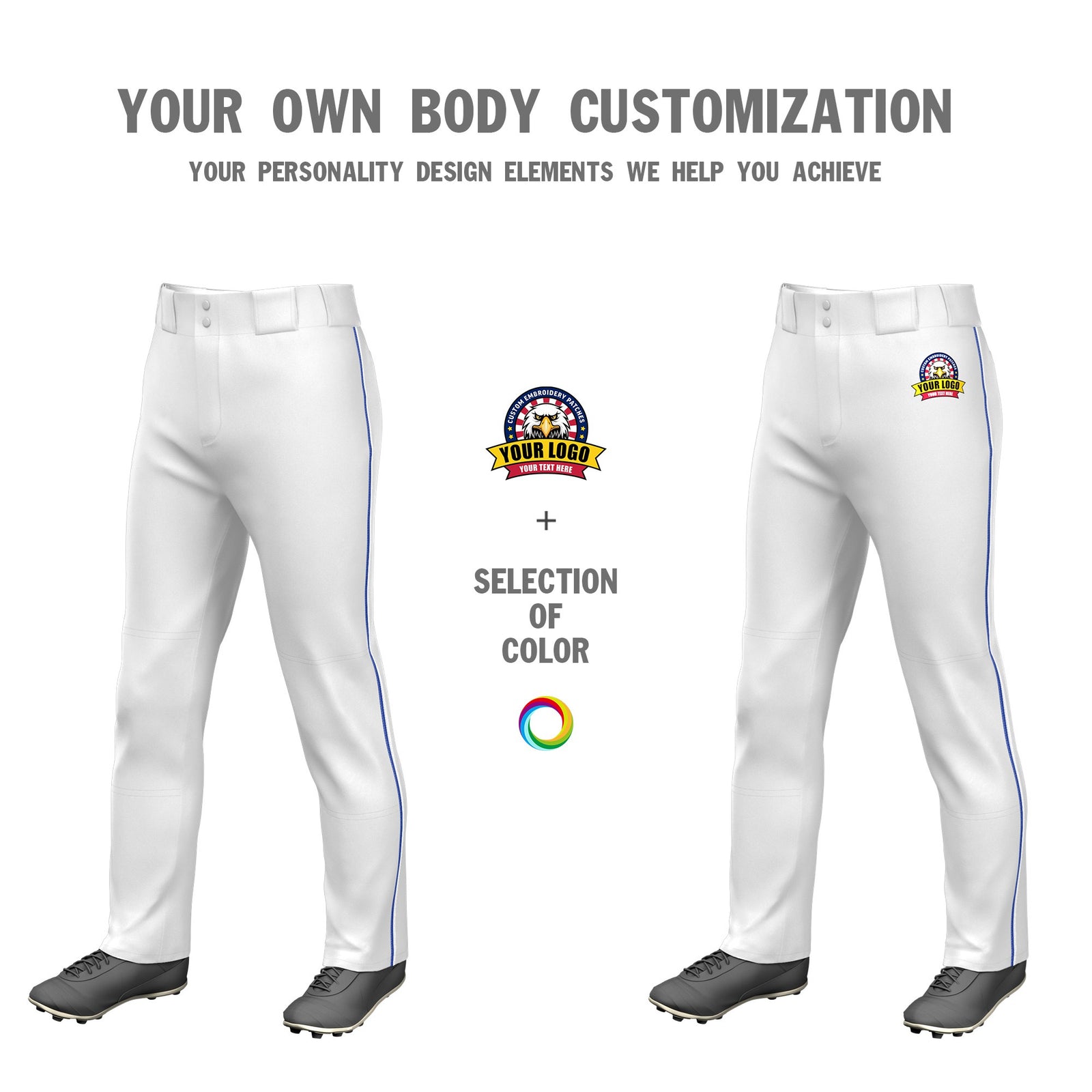 Custom White Royal Blue-White Classic Fit Stretch Practice Loose-fit Baseball