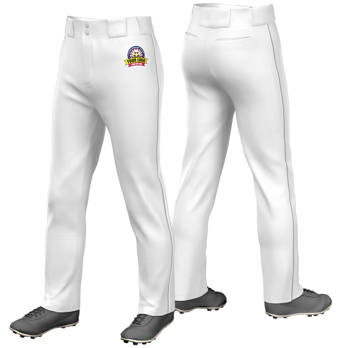 Custom White Gray-White Classic Fit Stretch Practice Loose-fit Baseball