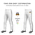 Custom White Black-White-Black Classic Fit Stretch Practice Loose-fit Baseball Pants