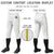 Custom White Old Gold White-Old Gold Classic Fit Stretch Practice Knickers Baseball Pants