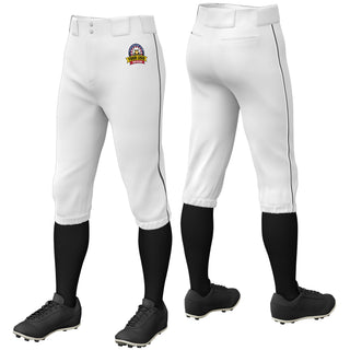 Pantalones de béisbol de práctica elásticos de ajuste clásico con ribetes en gris y blanco personalizados
