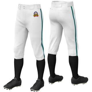 Pantalones de béisbol de práctica elásticos, de ajuste clásico, con ribetes blancos, negros y aguamarina, personalizados