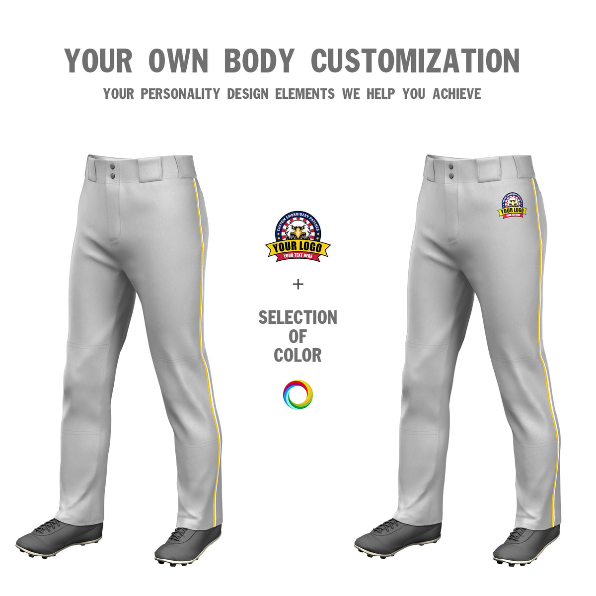 Custom Gray Gold01-White Classic Fit Stretch Practice Loose-fit Baseball