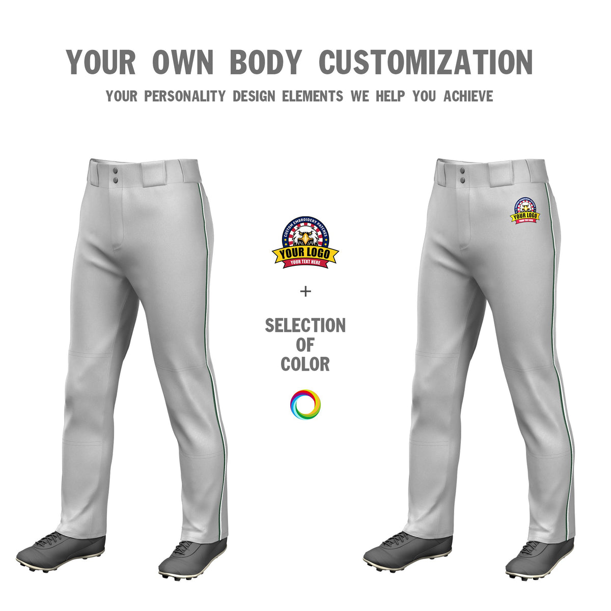 Custom Gray Green-White Classic Fit Stretch Practice Loose-fit Baseball