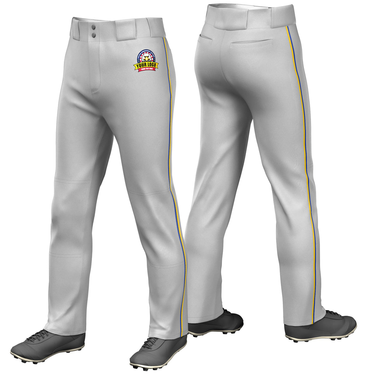 Custom Gray Royal Blue-Gold01 Classic Fit Stretch Practice Loose-fit Baseball