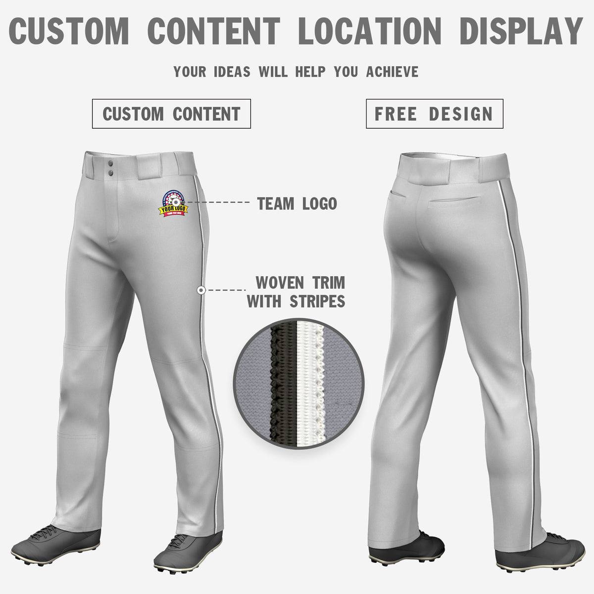 Custom Gray Dark Gray-White Classic Fit Stretch Practice Loose-fit Baseball