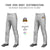 Custom Gray Black-White-Black Classic Fit Stretch Practice Loose-fit Baseball Pants