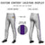 Custom Gray Purple Classic Fit Stretch Practice Pull-up Baseball Pants