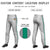 Custom Gray Teal Classic Fit Stretch Practice Pull-up Baseball Pants