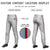 Custom Gray Light Blue-Red Classic Fit Stretch Practice Pull-up Baseball Pants