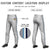 Custom Gray Light Blue-White-Navy Classic Fit Stretch Practice Pull-up Baseball Pants