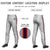 Custom Gray Red-Navy-Red Classic Fit Stretch Practice Pull-up Baseball Pants