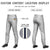 Custom Gray White-Navy-White Classic Fit Stretch Practice Pull-up Baseball Pants