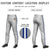 Custom Gray Royal Blue-White-Royal Blue Classic Fit Stretch Practice Pull-up Baseball Pants