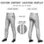 Custom Gray White-Gray-White Classic Fit Stretch Practice Pull-up Baseball Pants