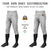 Custom Gray White Classic Fit Stretch Practice Knickers Baseball Pants