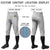 Custom Gray Light Blue Classic Fit Stretch Practice Knickers Baseball Pants