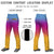 Custom Light Blue Purple Pink-Yellow Gradient Fit Stretch Practice Loose-fit Baseball Pants