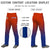 Custom Texas Orange Royal Blue Gradient Fit Stretch Practice Loose-fit Baseball Pants