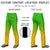 Custom Green Yellow Gradient Fit Stretch Practice Loose-fit Baseball Pants