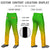 Custom Green Yellow Gradient Fit Stretch Practice Loose-fit Baseball Pants