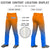 Custom Orange Blue Gradient Fit Stretch Practice Loose-fit Baseball Pants