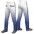 Custom White Blue Gradient Fit Stretch Practice Loose-fit Baseball Pants