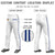 Custom White Royal Blue White-Royal Blue Classic Fit Stretch Practice Loose-fit Baseball Pants