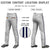 Custom Gray Navy White-Navy Classic Fit Stretch Practice Loose-fit Baseball Pants