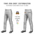 Custom Gray Black White-Black Classic Fit Stretch Practice Loose-fit Baseball Pants