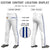 Custom White Royal Blue White-Royal Blue Classic Fit Stretch Practice Loose-fit Baseball Pants