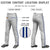 Custom Gray Royal Blue White-Royal Blue Classic Fit Stretch Practice Loose-fit Baseball Pants