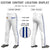 Custom White Royal Blue White-Royal Blue Classic Fit Stretch Practice Loose-fit Baseball Pants