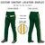 Custom Green Gold01 White-Gold01 Classic Fit Stretch Practice Loose-fit Baseball Pants