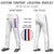 Custom White Royal Blue White-Red Classic Fit Stretch Practice Loose-fit Baseball Pants