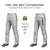 Custom Gray Black White-Black Classic Fit Stretch Practice Loose-fit Baseball Pants