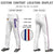 Custom White Royal Blue White-Red Classic Fit Stretch Practice Loose-fit Baseball Pants