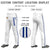 Custom White Royal Blue White-Royal Blue Classic Fit Stretch Practice Loose-fit Baseball Pants