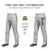 Custom Gray Navy White-Navy Classic Fit Stretch Practice Loose-fit Baseball Pants