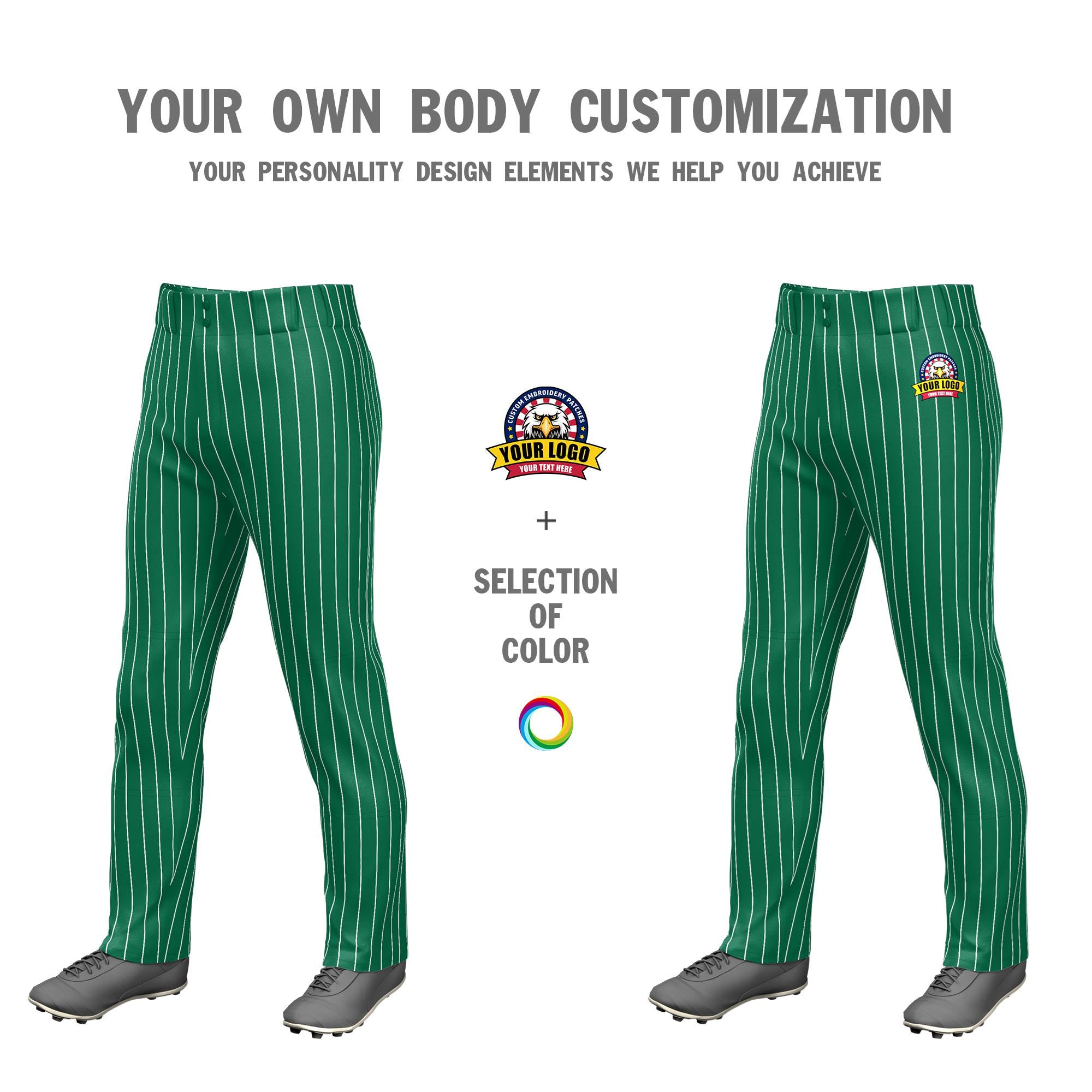 Custom Aqua White Pinstripe Fit Stretch Practice Loose-fit Baseball Pants