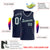 Custom Navy Gray-Navy Round Neck Rib-Knit Basketball Jersey